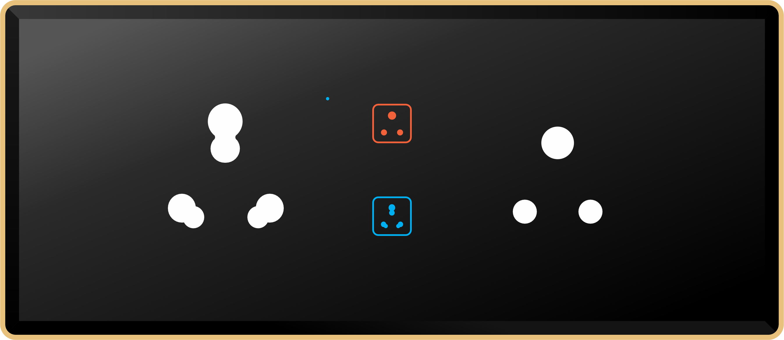 2 Switch (1-16A) 2 Socket (1-16A)