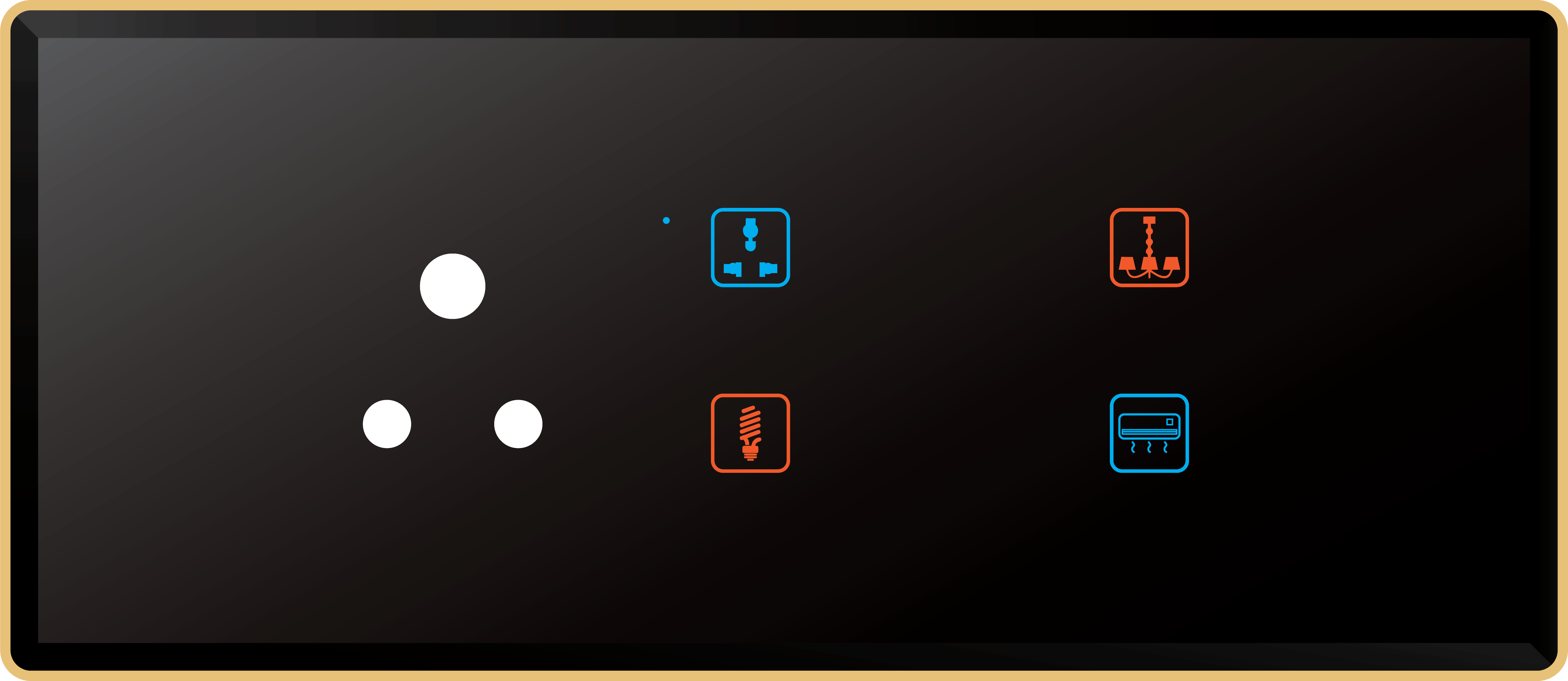 4-dimmer panel, premium glass
