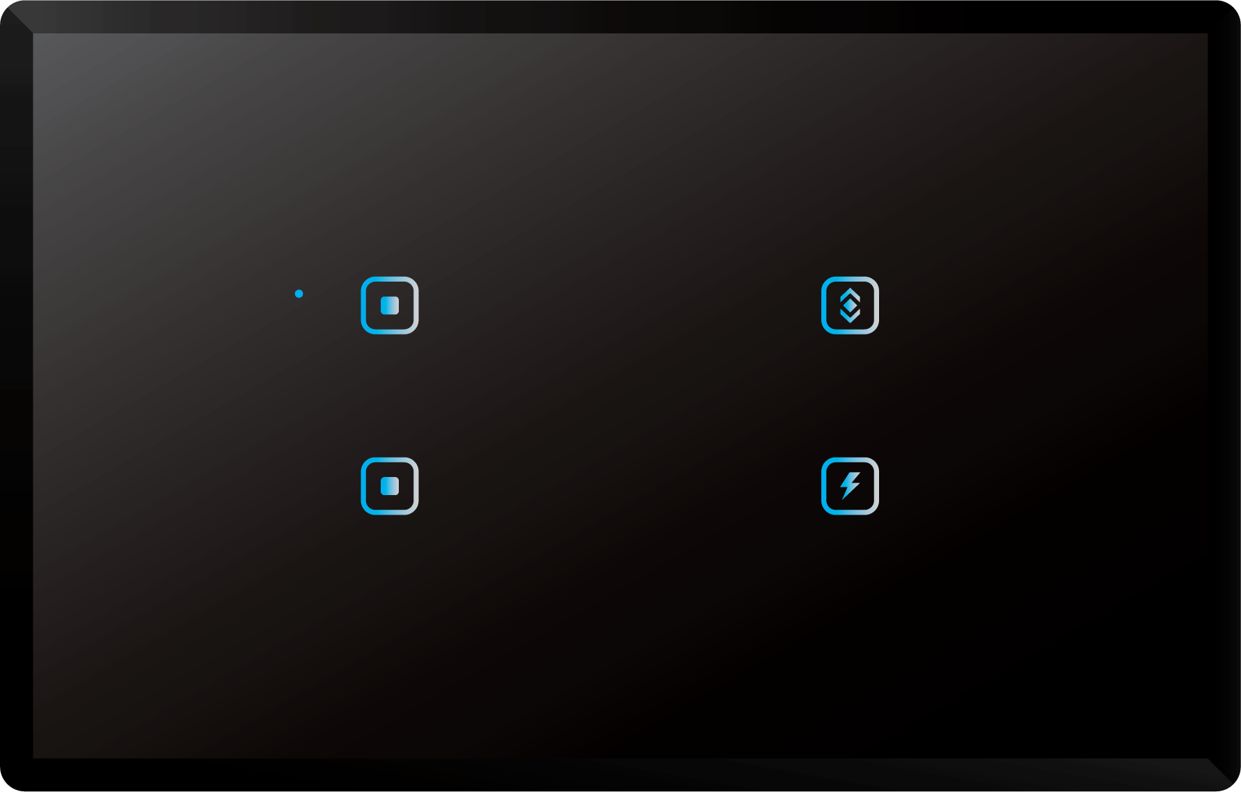 4-switch panel, glass black